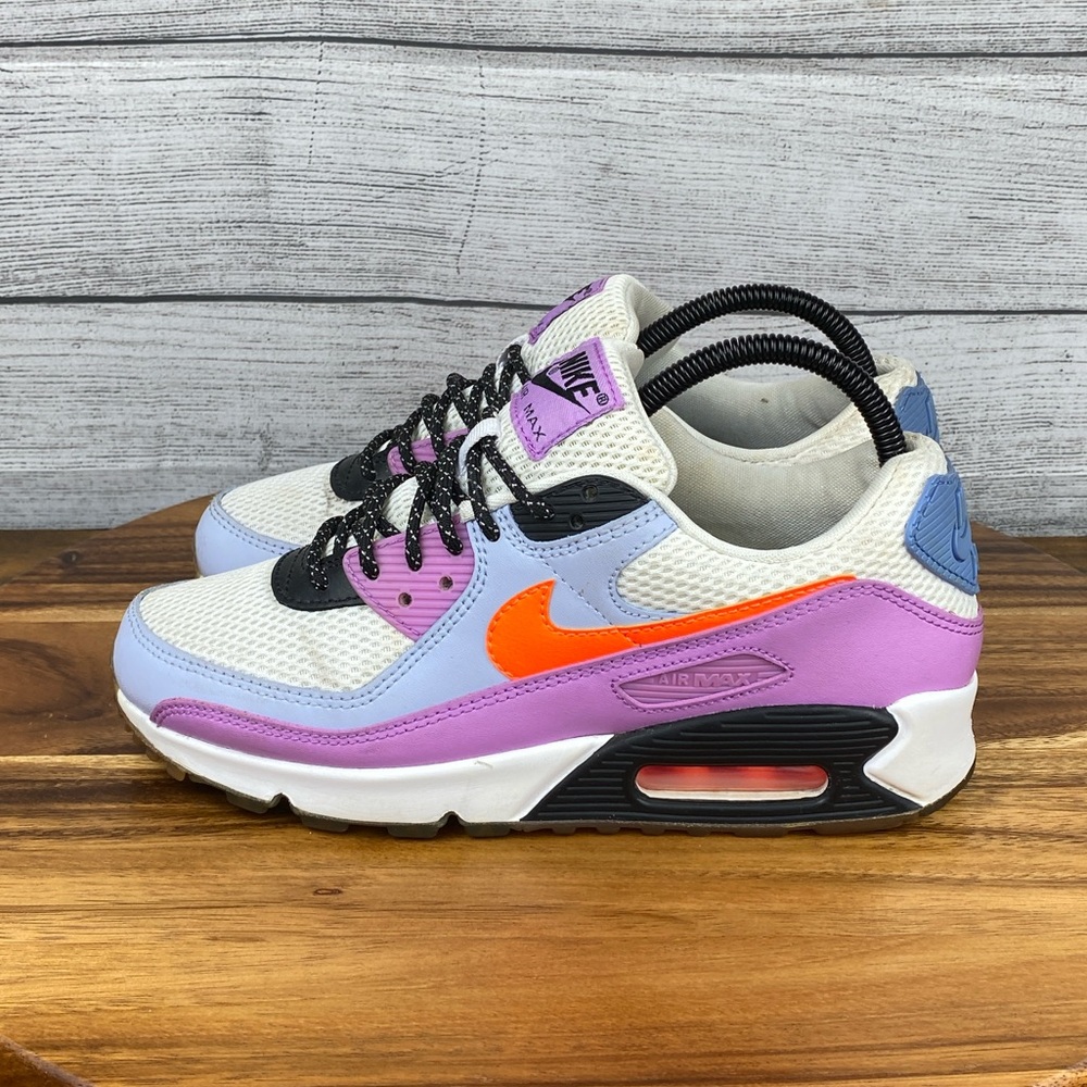 Nike Air Max 90 Carnival Purple Blue Women’s Sneaker CW6029-100 Shoe Size 8